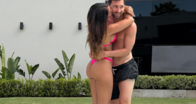 Messi in žena ob bazenu navdušila oboževalce